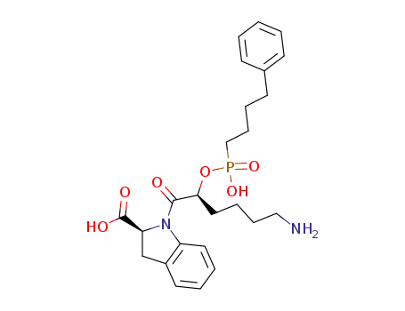 Molecular Structure of 117085-60-6 (2,3-dihydro-1-(6-amino-2-((hydroxy-(4-phenylbutyl)phosphinyl)oxy)-1-oxohexyl)-1H-indole-2-carboxylic acid)