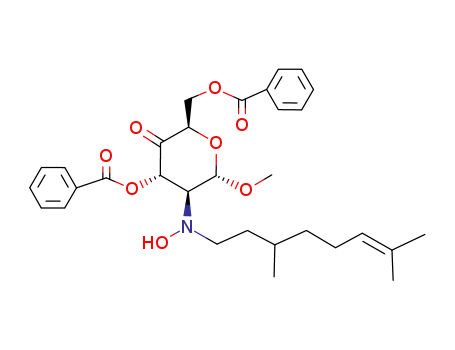 methyl 3,6-di-O-benzoyl-2-deoxy-2-(N-hydroxy-N-3,7-dimethyloct-6-enylamino)-α-D-arabino-hexopyranosid-4-ulose