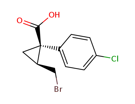 Cyclopropanecarboxylic acid, 2-(bromomethyl)-1-(4-chlorophenyl)-, cis-