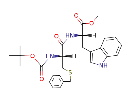 Molecular Structure of 138687-70-4 (L-Tryptophan,
N-[N-[(1,1-dimethylethoxy)carbonyl]-S-(phenylmethyl)-L-cysteinyl]-,
methyl ester)