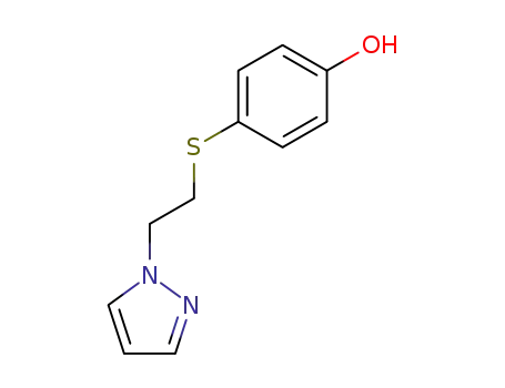 Molecular Structure of 80200-14-2 (Phenol, 4-[[2-(1H-pyrazol-1-yl)ethyl]thio]-)