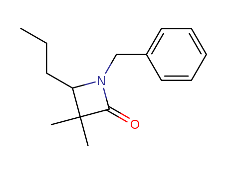 Molecular Structure of 113437-12-0 (2-Azetidinone, 3,3-dimethyl-1-(phenylmethyl)-4-propyl-)
