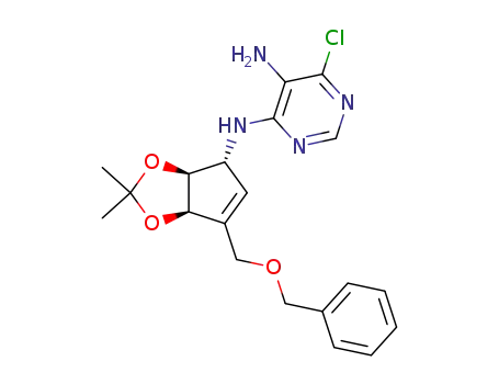 (1R,4R,5S)-(-)-1-<(5-amino-6-chloropyrimidinyl)amino>-3-<(benzyloxy)methyl>-4,5-O-isopropylidene-2-cyclopentene