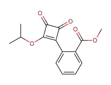 Molecular Structure of 129034-76-0 (4-(2-carbomethoxyphenyl)-3-(1-methylethoxy)cyclobut-3-ene-1,2-dione)