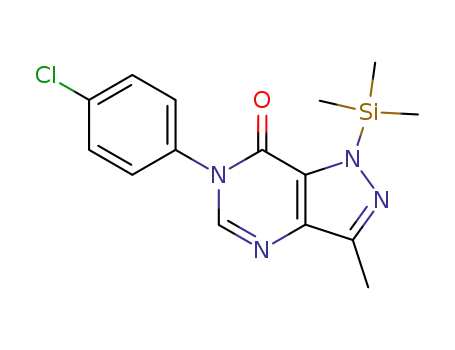 7H-Pyrazolo[4,3-d]pyrimidin-7-one,
6-(4-chlorophenyl)-1,6-dihydro-3-methyl-1-(trimethylsilyl)-