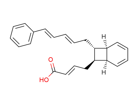 2-Butenoic acid,4-[(1R,6S,7S,8S)-8-[(2E,4E)- 5-phenyl-2,4-pentadienyl]bicyclo[4.2.0]octa-2,- 4-dien-7-yl]-,(2E)-rel- 