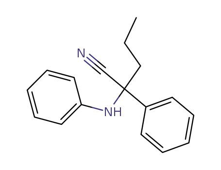 Molecular Structure of 68230-34-2 (2-Phenyl-2-phenylamino-pentanenitrile)