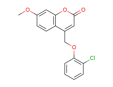 Molecular Structure of 84669-55-6 (4-(2-Chloro-phenoxymethyl)-7-methoxy-chromen-2-one)