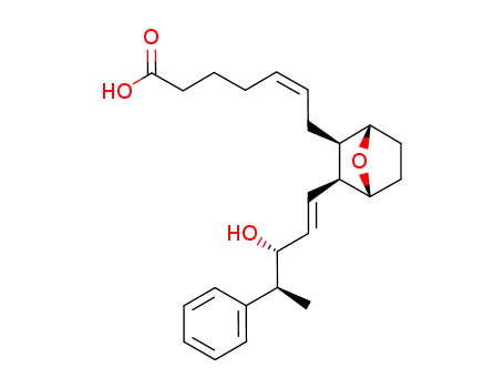 Molecular Structure of 123048-11-3 (5-Heptenoic acid,7-[(1S,2R,3S,4R)-3-[(1E,3R,4S)-3-hydroxy-4-phenyl-1-penten-1-yl]-7-oxabicyclo[2.2.1]hept-2-yl]-,(5Z)-)
