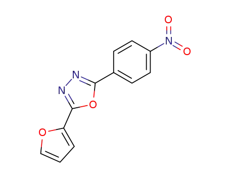 Molecular Structure of 21398-07-2 (1,3,4-Oxadiazole, 2-(2-furanyl)-5-(4-nitrophenyl)-)