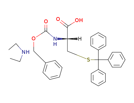 N-ethylethanamine; 2-phenylmethoxycarbonylamino-3-tritylsulfanyl-propanoic acid cas  53308-88-6