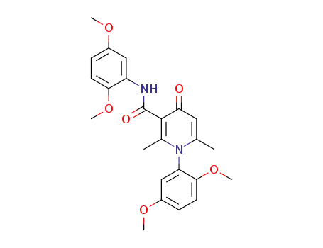 Molecular Structure of 80357-46-6 (N,1-bis(2,5-dimethoxyphenyl)-2,6-dimethyl-4-oxo-1,4-dihydropyridine-3-carboxamide)