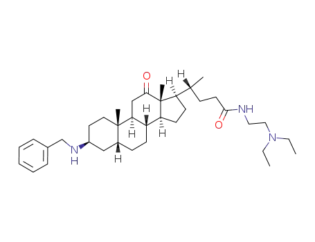 Molecular Structure of 125680-49-1 (N(β-Diethylaminoethyl) (3β, 5β)-3-benzylamino-12-oxo-cholan-24-amide)
