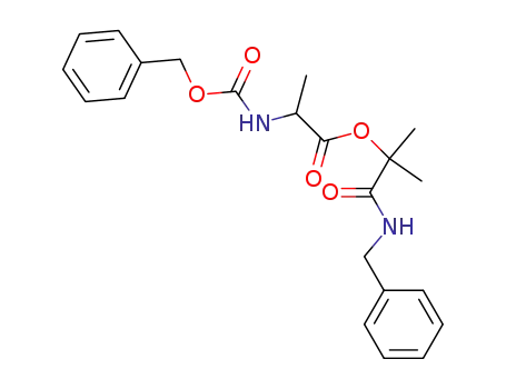 Molecular Structure of 112379-92-7 (L-Alanine, N-[(phenylmethoxy)carbonyl]-,
1,1-dimethyl-2-oxo-2-[(phenylmethyl)amino]ethyl ester)