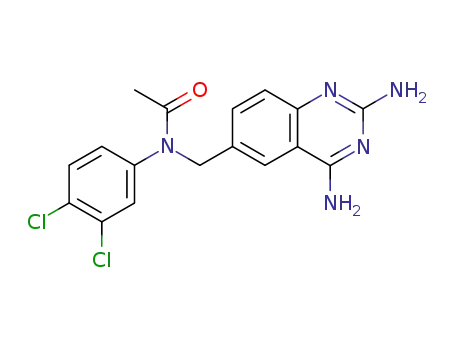 Molecular Structure of 52128-26-4 (N-[(2,4-diaminoquinazolin-6-yl)methyl]-N-(3,4-dichlorophenyl)acetamide)