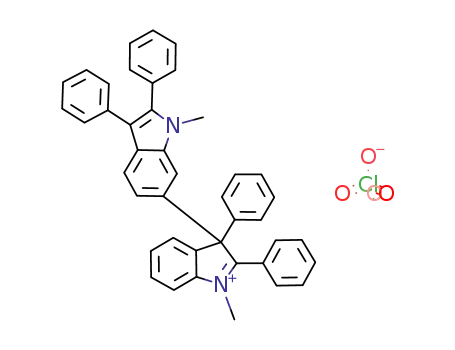 1,1'-Dimethyl-2,3,2',3'-tetraphenyl-3H,1'H-[3,6']biindolyl-1-ium; perchlorate