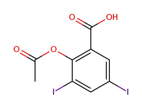 Molecular Structure of 36415-60-8 (3,5-diiodoaspirin)
