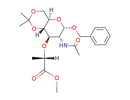 benzyl 2-acetamido-2-deoxy-4,6-O-isopropylidene-3-O-<D-1-(methoxycarbonyl)ethyl>-α-D-glucopyranoside