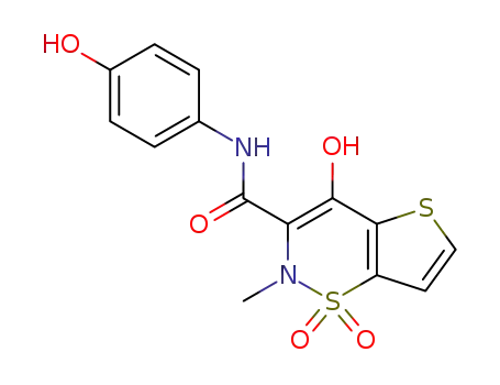 4-hydroxy-2-methyl-1,1-dioxo-1,2-dihydro-1λ<sup>6</sup>-thieno[2,3-<i>e</i>][1,2]thiazine-3-carboxylic acid 4-hydroxy-anilide