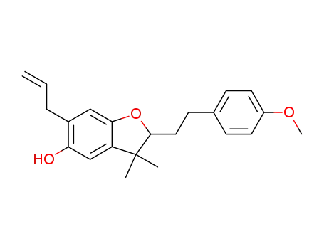 5-Benzofuranol,
2,3-dihydro-2-[2-(4-methoxyphenyl)ethyl]-3,3-dimethyl-6-(2-propenyl)-