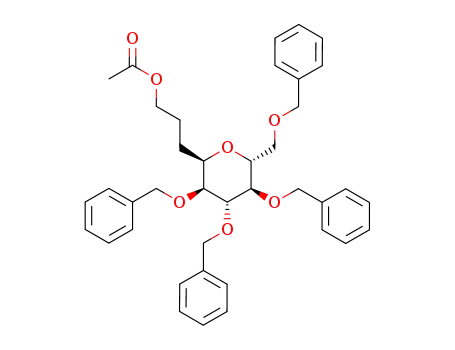 Acetic acid 3-((2R,3S,4R,5R,6R)-3,4,5-tris-benzyloxy-6-benzyloxymethyl-tetrahydro-pyran-2-yl)-propyl ester