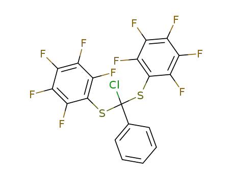 Molecular Structure of 137730-97-3 (Benzene,
1,1'-[(chlorophenylmethylene)bis(thio)]bis[2,3,4,5,6-pentafluoro-)