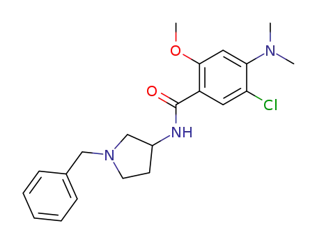 Molecular Structure of 61694-77-7 (Benzamide,5-chloro-4-(dimethylamino)-2- methoxy-N-[1-(phenylmethyl)-3- pyrrolidinyl]- )