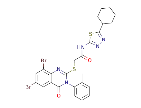 N-(5-Cyclohexyl-[1,3,4]thiadiazol-2-yl)-2-(6,8-dibromo-4-oxo-3-o-tolyl-3,4-dihydro-quinazolin-2-ylsulfanyl)-acetamide