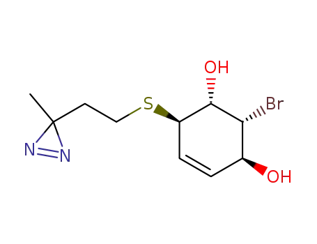 Molecular Structure of 136353-71-4 ((1,2/3,6)-6-(3-azibutylthio)-2-bromo-4-cyclohexene-1,3-diol)
