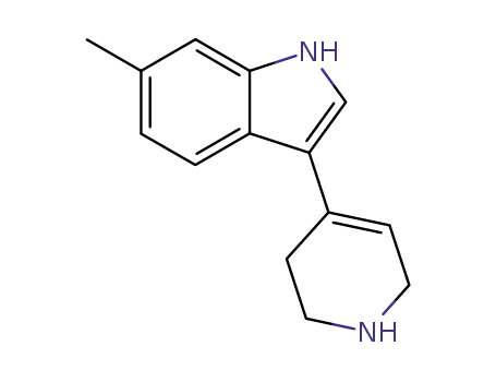 Molecular Structure of 139774-14-4 (1H-Indole, 6-methyl-3-(1,2,3,6-tetrahydro-4-pyridinyl)-)