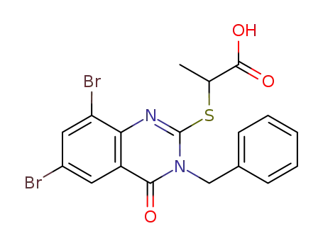 6,8-dibromo-3-benzyl-2-(α-methylcarboxymethylthio)-4(3H)-quinazolinone
