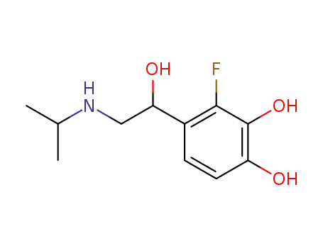 Molecular Structure of 61338-98-5 (1,2-Benzenediol, 3-fluoro-4-[1-hydroxy-2-[(1-methylethyl)amino]ethyl]-)