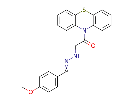 Molecular Structure of 54012-81-6 (10H-Phenothiazine,
10-[[[(4-methoxyphenyl)methylene]hydrazino]acetyl]-)