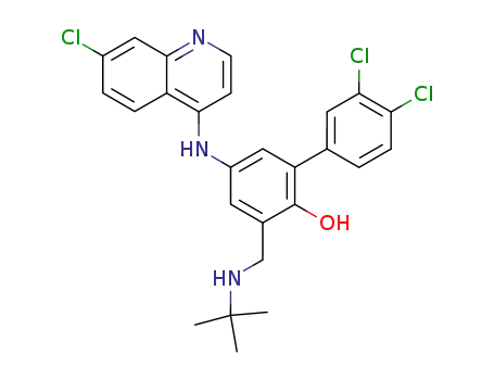3-(tert-Butylamino-methyl)-3',4'-dichloro-5-(7-chloro-quinolin-4-ylamino)-biphenyl-2-ol