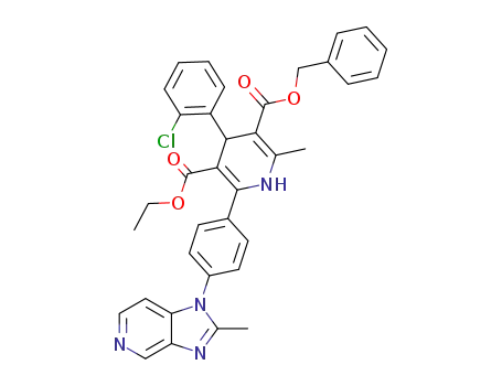 3,5-Pyridinedicarboxylic acid,
4-(2-chlorophenyl)-1,4-dihydro-2-methyl-6-[4-(2-methyl-1H-imidazo[4,5-
c]pyridin-1-yl)phenyl]-, 5-ethyl 3-(phenylmethyl) ester