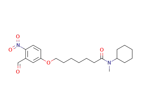Molecular Structure of 105728-13-0 (Heptanamide, N-cyclohexyl-7-(3-formyl-4-nitrophenoxy)-N-methyl-)