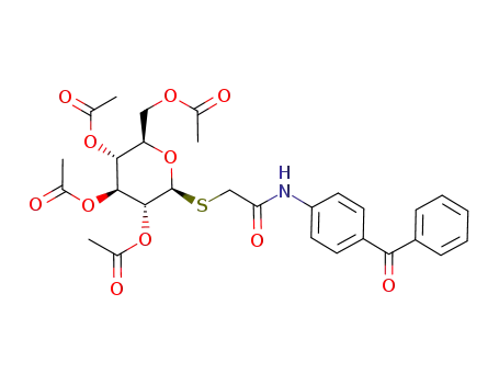 Molecular Structure of 73364-62-2 (2,3,4,6-tetra-O-acetyl-(4-acetamidobenzophenone)-1-thio-α-D-glucopyranoside)