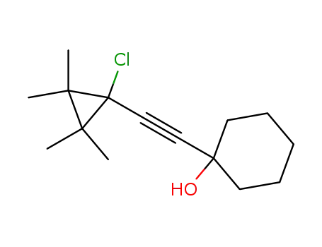 Molecular Structure of 80631-35-2 (Cyclohexanol, 1-[(1-chloro-2,2,3,3-tetramethylcyclopropyl)ethynyl]-)