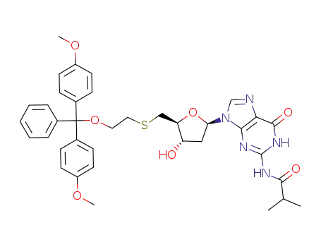 2',5'-dideoxy-5'-(2-O-4,4'-dimethoxytritylthio)-N<sup>2</sup>-isobutyrylguanosine