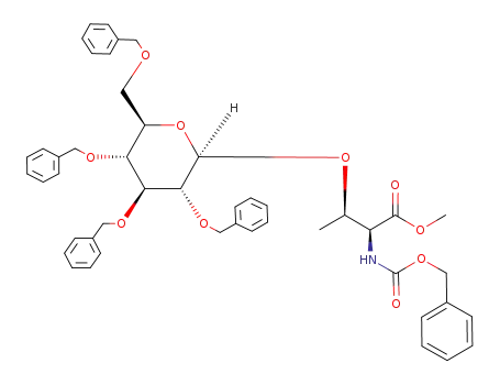 N-benzyloxycarbonyl-O-(2,3,4,6-tetra-O-benzyl-β-D-glucopyranosyl)-L-threonine methyl ester