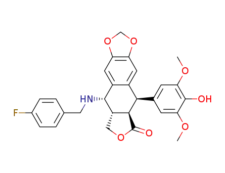 9-(((4-Fluorophenyl)methyl)amino)-5,8,8a,9-tetrahydro-5-(4-hydroxy-3,5-dimethoxyphenyl)-furo(3,4:6,7)naphtho(2,3-d)-1,3-dioxol-6(5aH)-one, (5R-(5alpha,5abeta,8aalpha,9beta))-