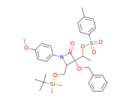 Toluene-4-sulfonic acid (R)-1-[(S)-3-benzyloxy-2-(tert-butyl-dimethyl-silanyloxymethyl)-1-(4-methoxy-phenyl)-4-oxo-azetidin-3-yl]-ethyl ester