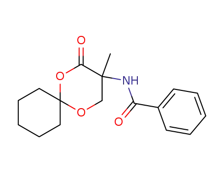 Molecular Structure of 108276-27-3 (N-(3-Methyl-2-oxo-1,5-dioxa-spiro[5.5]undec-3-yl)-benzamide)