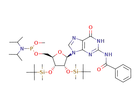 N<sup>2</sup>-benzoyl-2',3'-bis-O-(tert-butyldimethylsilyl)guanosine 5'-O-(methyl N,N-diisopropylphosphoramidite)