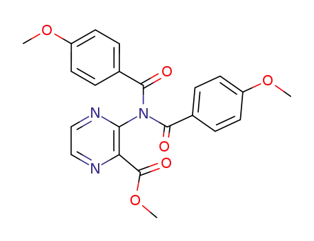Molecular Structure of 155513-75-0 (3-[Bis-(4-methoxy-benzoyl)-amino]-pyrazine-2-carboxylic acid methyl ester)