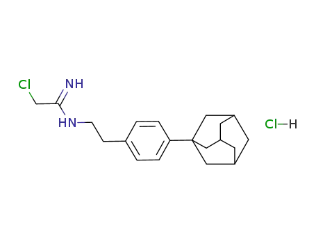 Molecular Structure of 117141-35-2 (N-[2-(4-Adamantan-1-yl-phenyl)-ethyl]-2-chloro-acetamidine; hydrochloride)