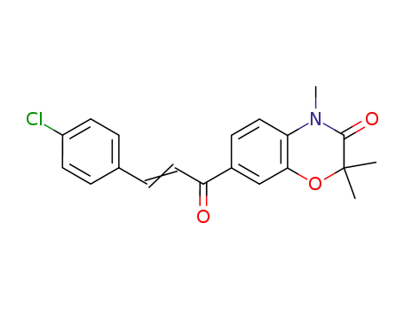 Molecular Structure of 123172-61-2 (7-[(2E)-3-(4-chlorophenyl)prop-2-enoyl]-2,2,4-trimethyl-2H-1,4-benzoxazin-3(4H)-one)
