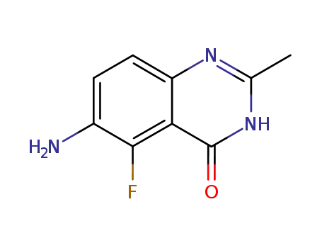 Molecular Structure of 143745-26-0 (4(1H)-Quinazolinone, 6-amino-5-fluoro-2-methyl-)