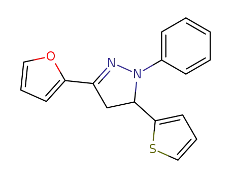 Molecular Structure of 20264-78-2 (3-furan-2-yl-1-phenyl-5-thiophen-2-yl-4,5-dihydro-1<i>H</i>-pyrazole)