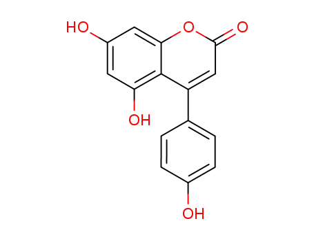 Molecular Structure of 124607-18-7 (2H-1-Benzopyran-2-one, 5,7-dihydroxy-4-(4-hydroxyphenyl)-)